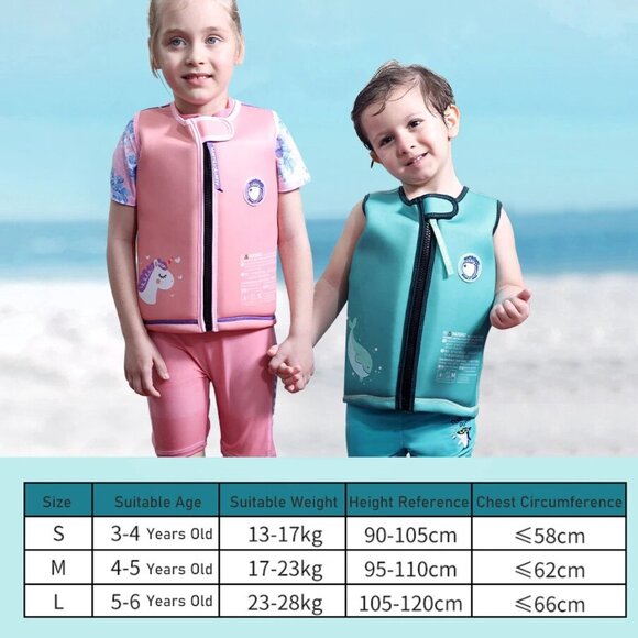 Mambobaby Non-inflatable Swim Vest/Jacket for Kids B7I7 - Size Med - Picture 13 of 14
